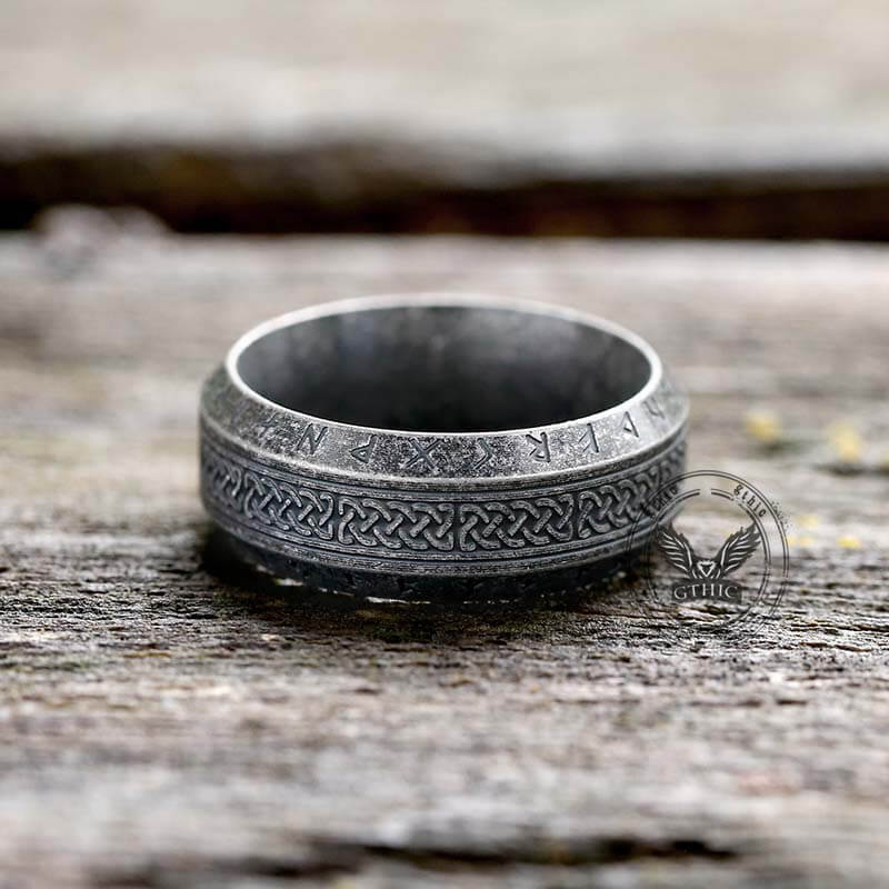 Retro Tree Of Life Knot Stainless Steel Viking Ring