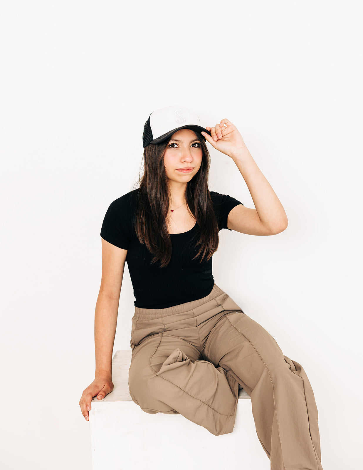 Black & White Letter Trucker Hat