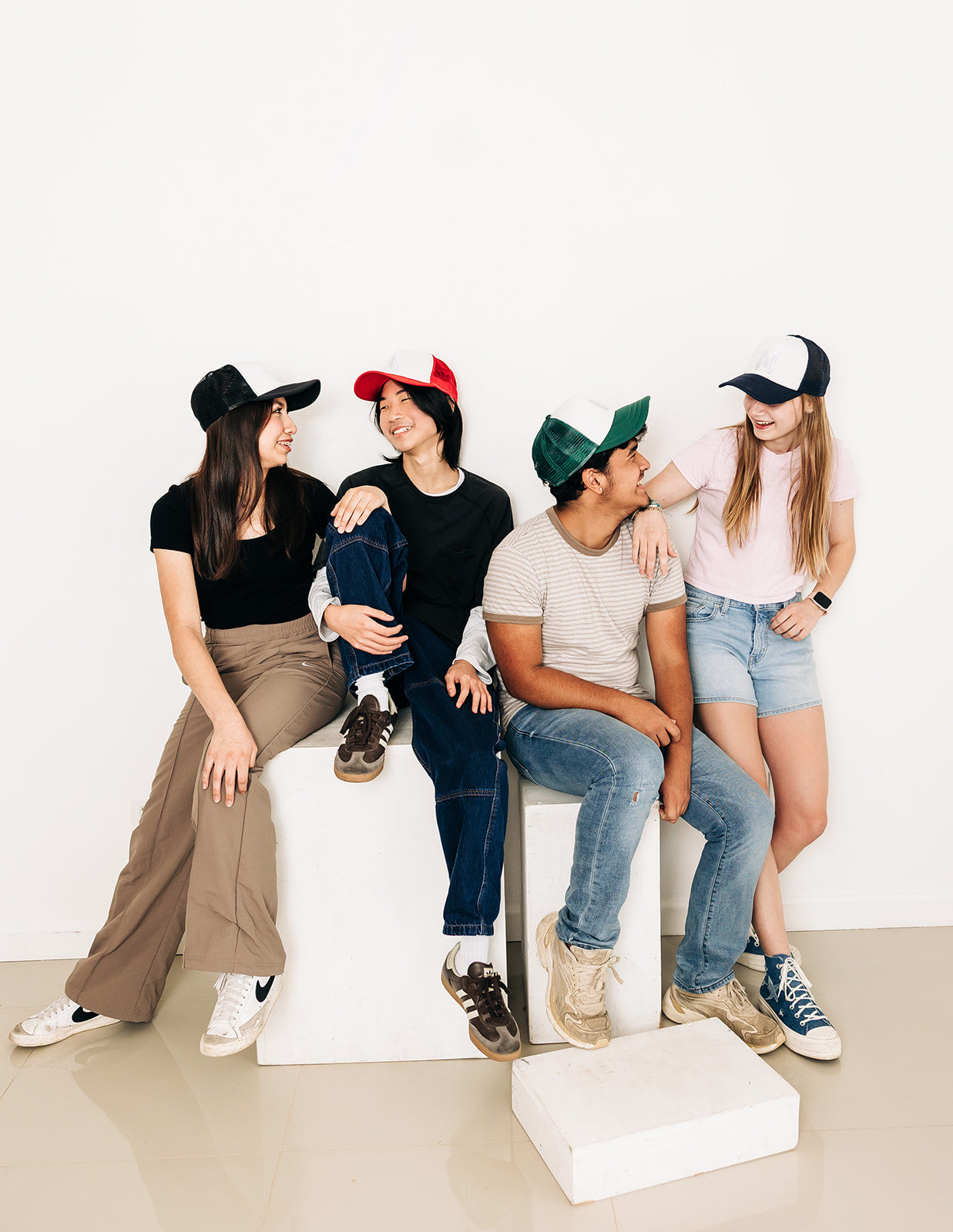 Red & White Letter Trucker Hat
