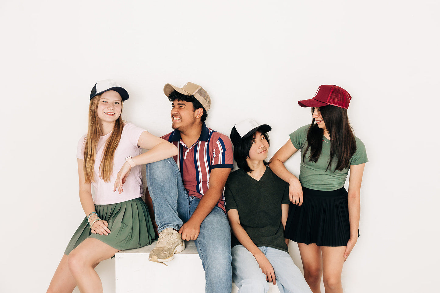 Black & White Letter Trucker Hat