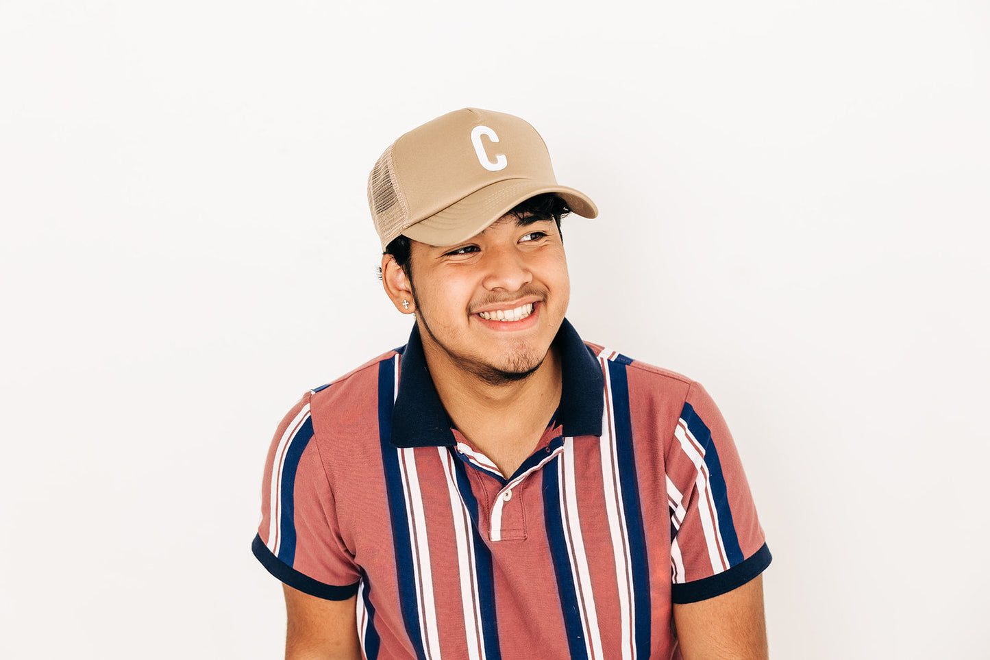 Khaki Letter Trucker Hat