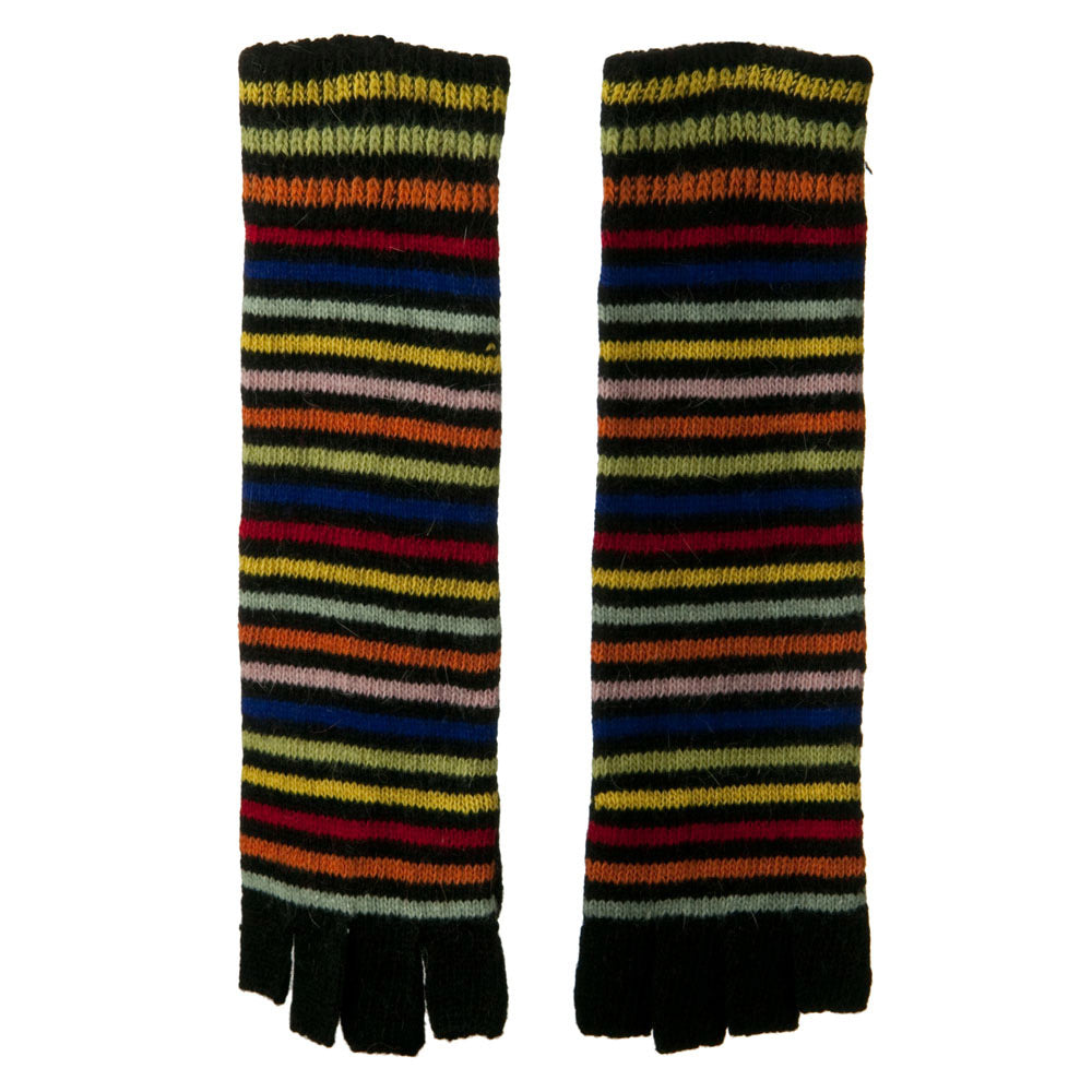 Long Sleeve Rainbow Fingerless Gloves