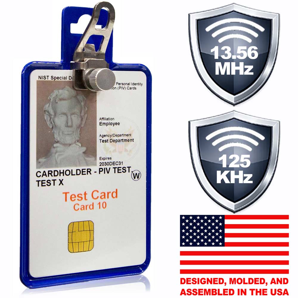 All Metal Magnetic Badge Holder - RFID Secure Badge Holder Genesis™ with BloxProx™