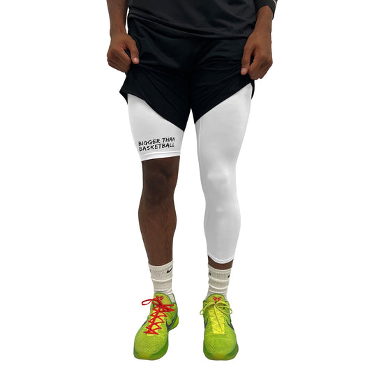 Single-Leg Compression Tights - Left - White