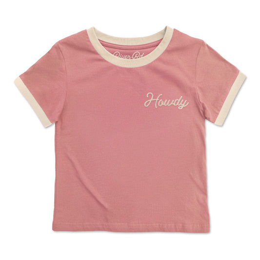 Howdy Vintage Ringer | Pink (Youth)
