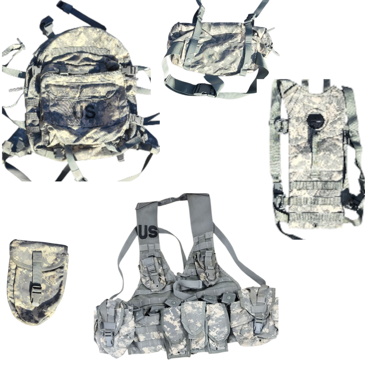 16 piece Riflemen Assault Pack FLC pouch kit USGI ACU /UCP