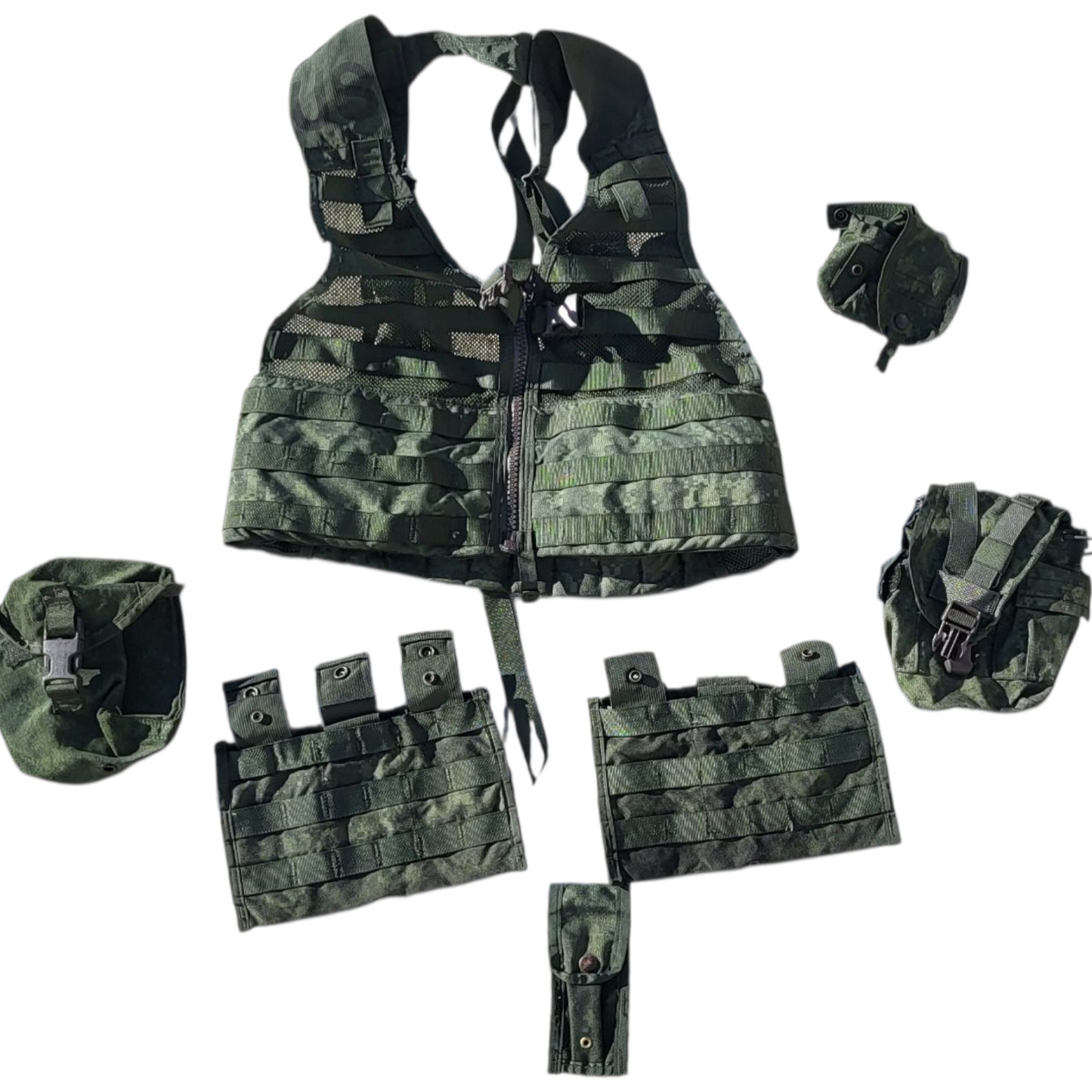 Forest Green dyed ACU Riflemen set 9 pouches