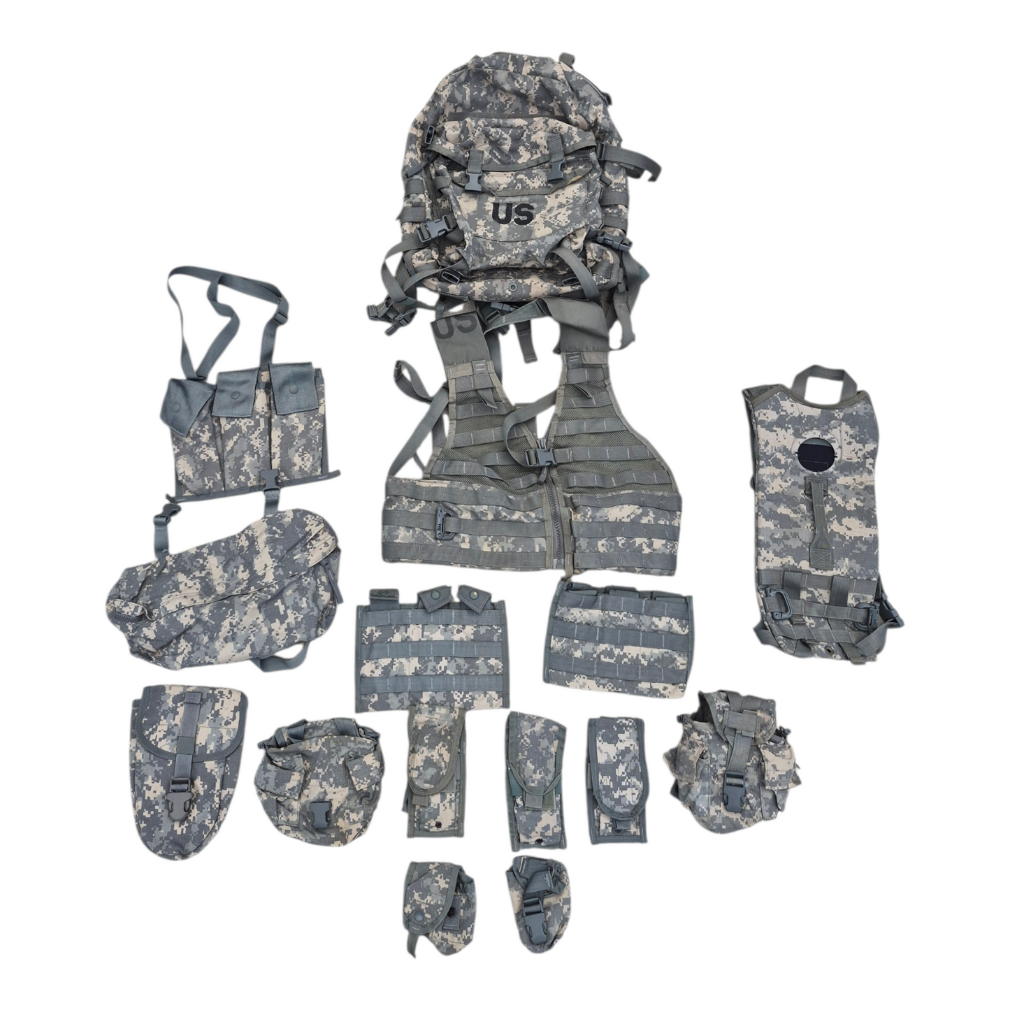 16 piece Riflemen Assault Pack FLC pouch kit USGI ACU /UCP