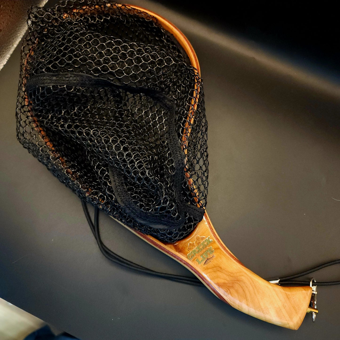 The "Critter Getter"  Wood w/ Rubber Coated Landing Net