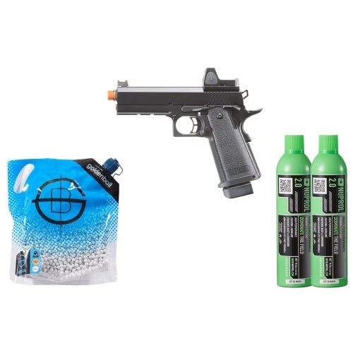 Raven Airsoft 4.3 Hi Capa + Micro Red Dot - Green Gas Combo - (Black)