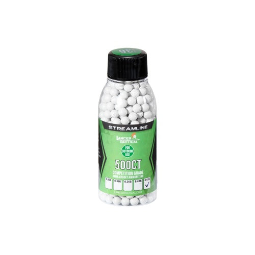 Lancer Tactical 500 Round Streamline Competition Grade Outdoor BBs - (White) - .43G