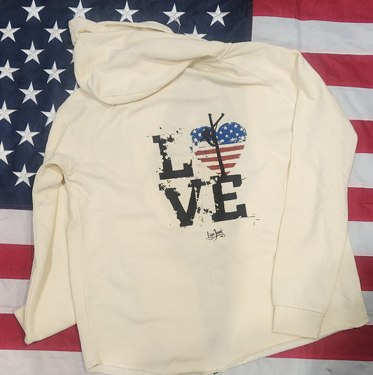 Love Flag Colored Hoodie - lineman