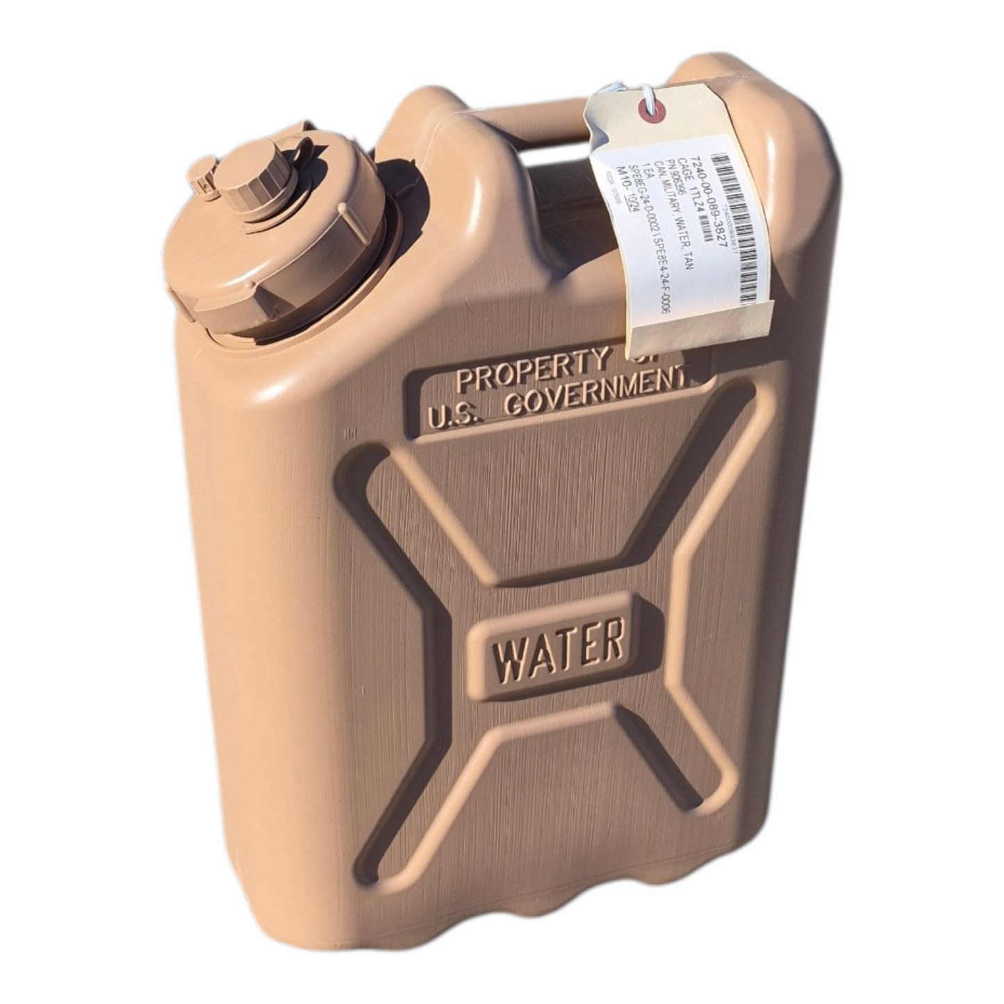 USGI 5 Gallon Water Jug Tan, military water can/jug plastic