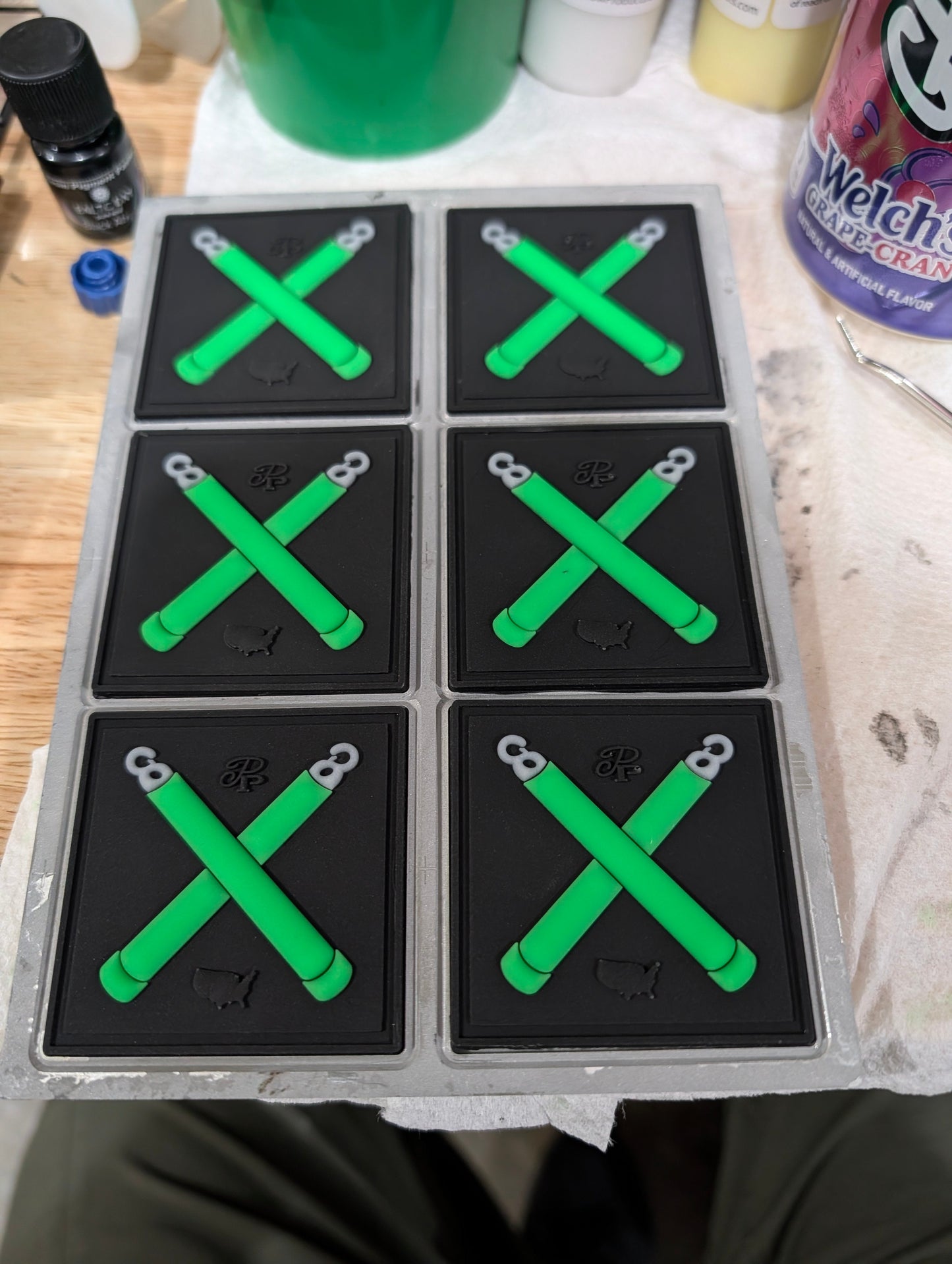 Glowsticks Morale Patch - Green - Glow in the Dark - 100% Made in the USA