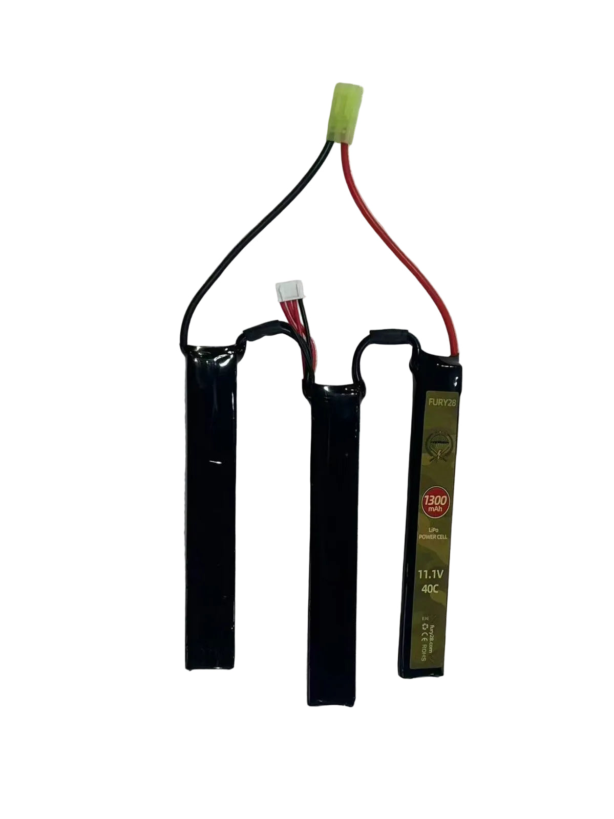 Fury28.com 11.1V 1300mAh  Airsoft LiPo Battery + B3 Charger Combo