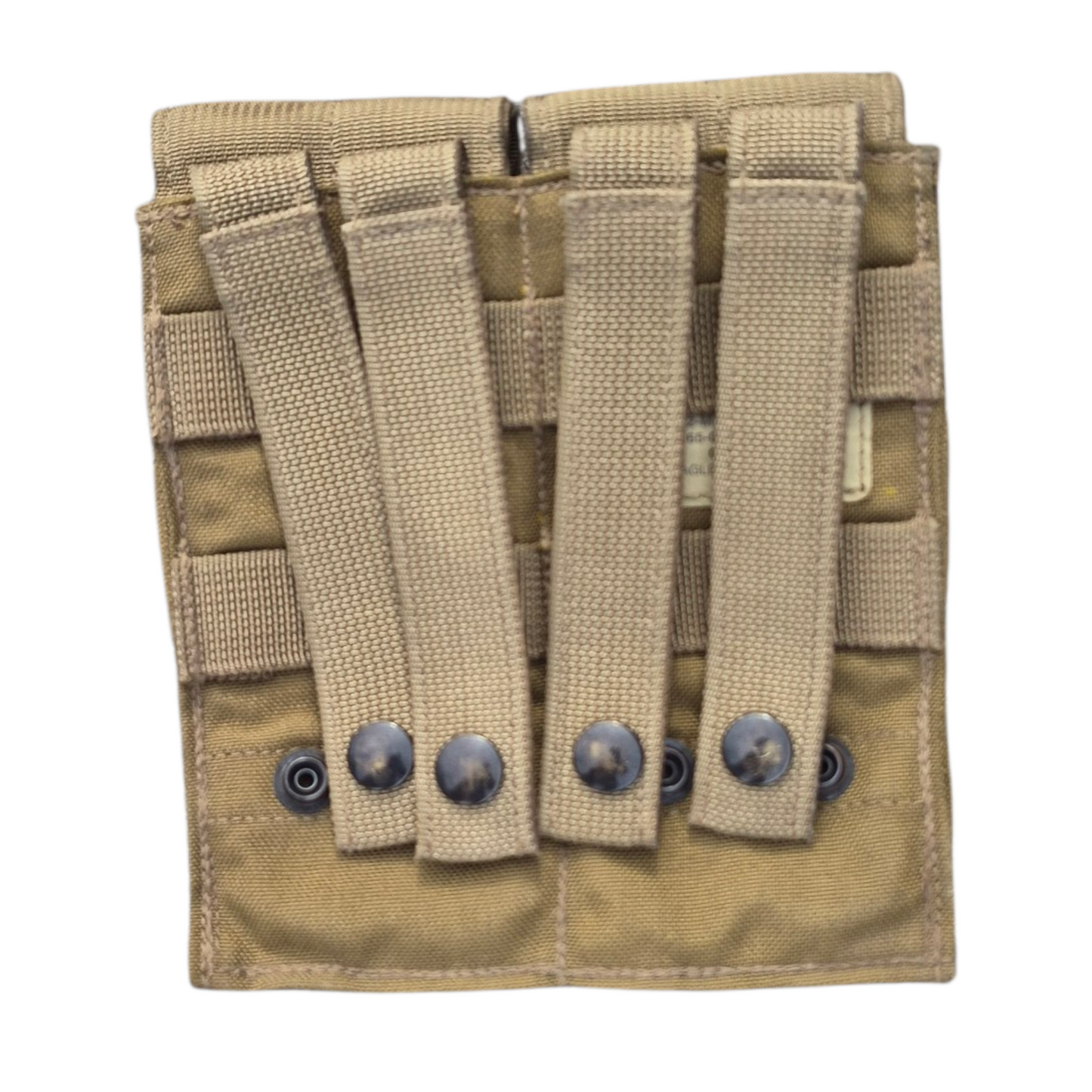 four separate MOLLE-compatible M4 double magazine pouches  coyote tan USMC