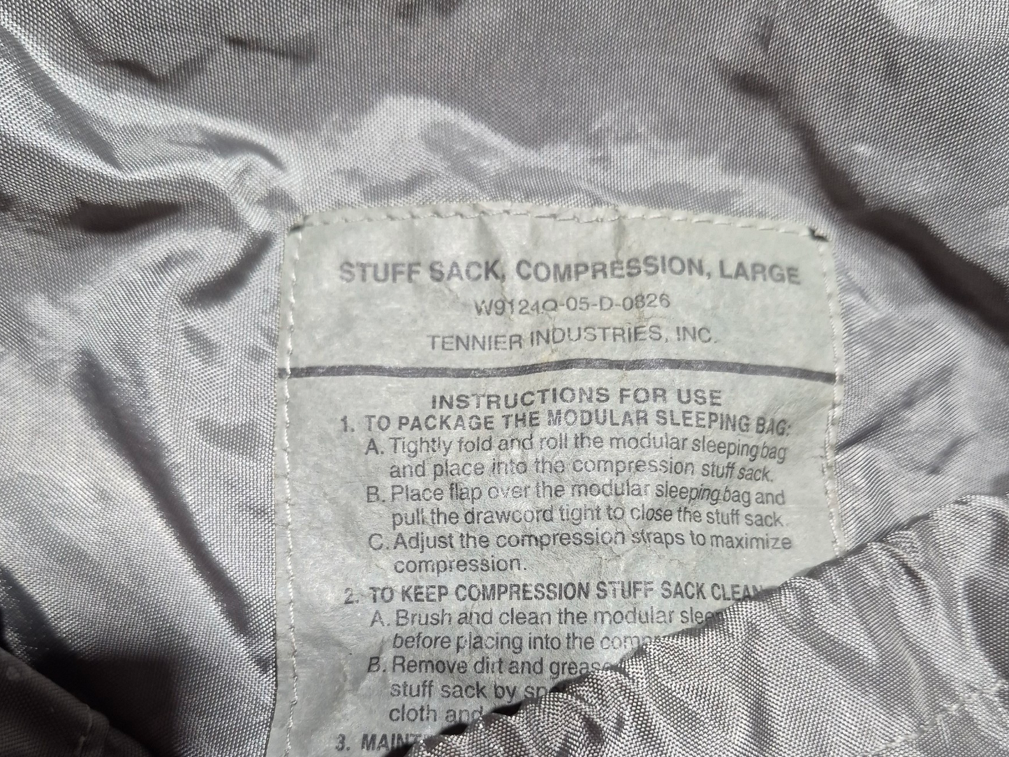 Large Stuff Sack Foliage Green for USGI Sleep system
