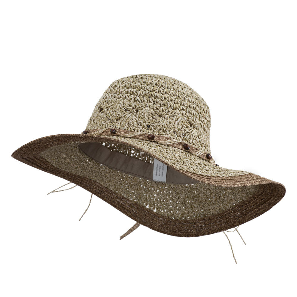 Beaded Paper Braid Sun Hat