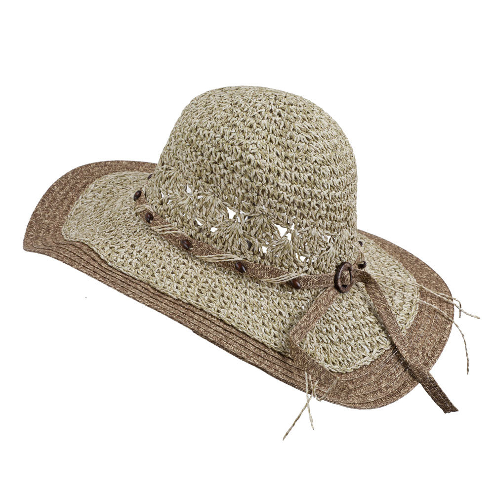 Beaded Paper Braid Sun Hat