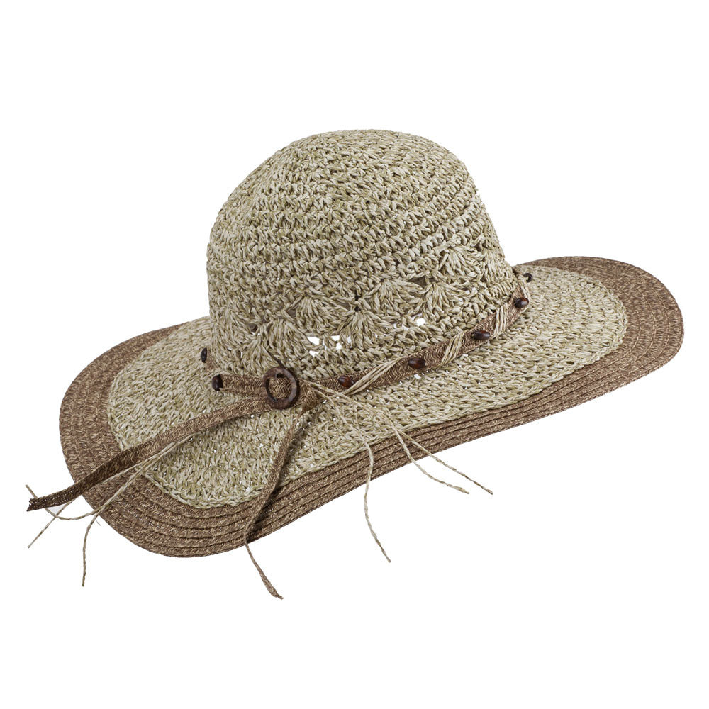Beaded Paper Braid Sun Hat
