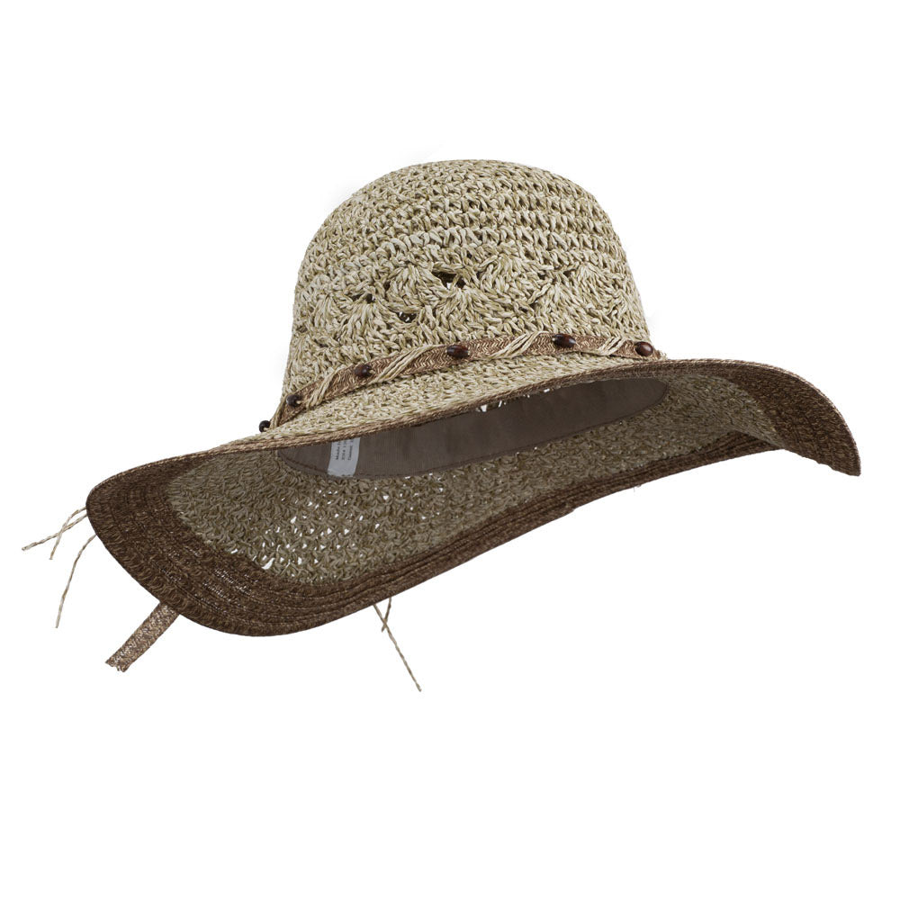 Beaded Paper Braid Sun Hat