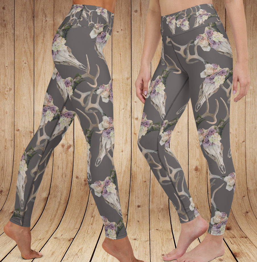 Deer Antler, High Waist Non-Toxic Leggings