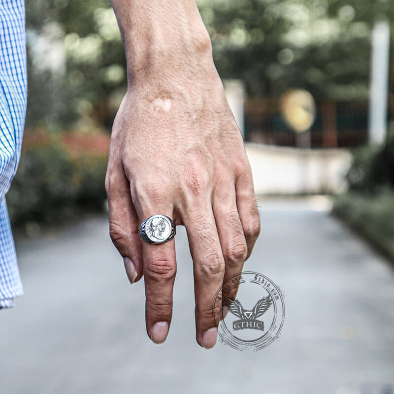 Roman Julius Caesar Stainless Steel Ring