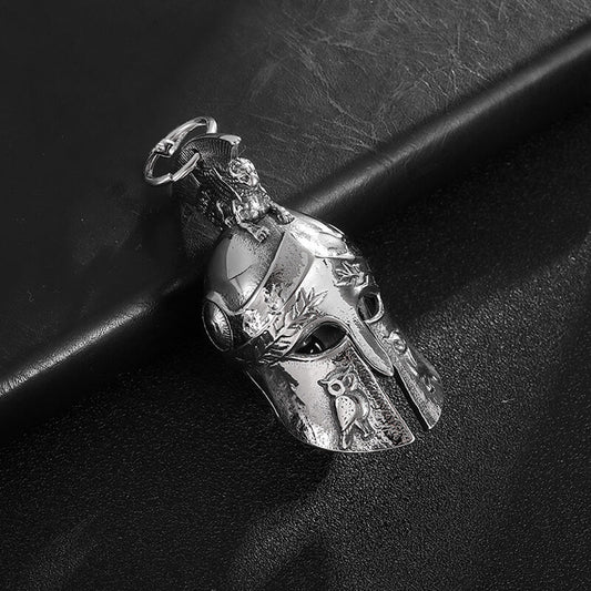 Roman Warrior Helmet Stainless Steel Bell Pendant