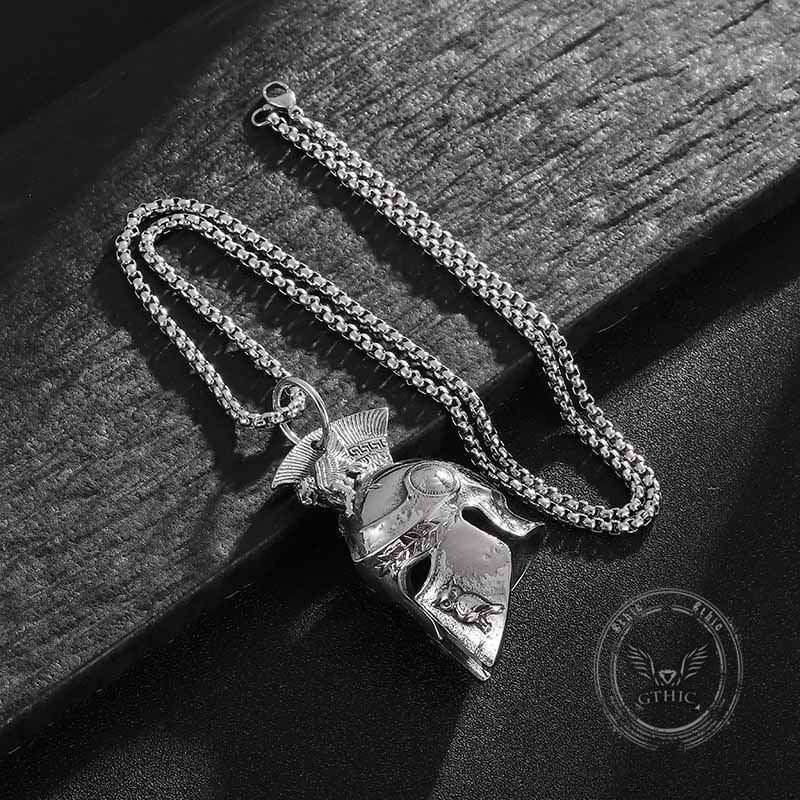Roman Warrior Helmet Stainless Steel Bell Pendant