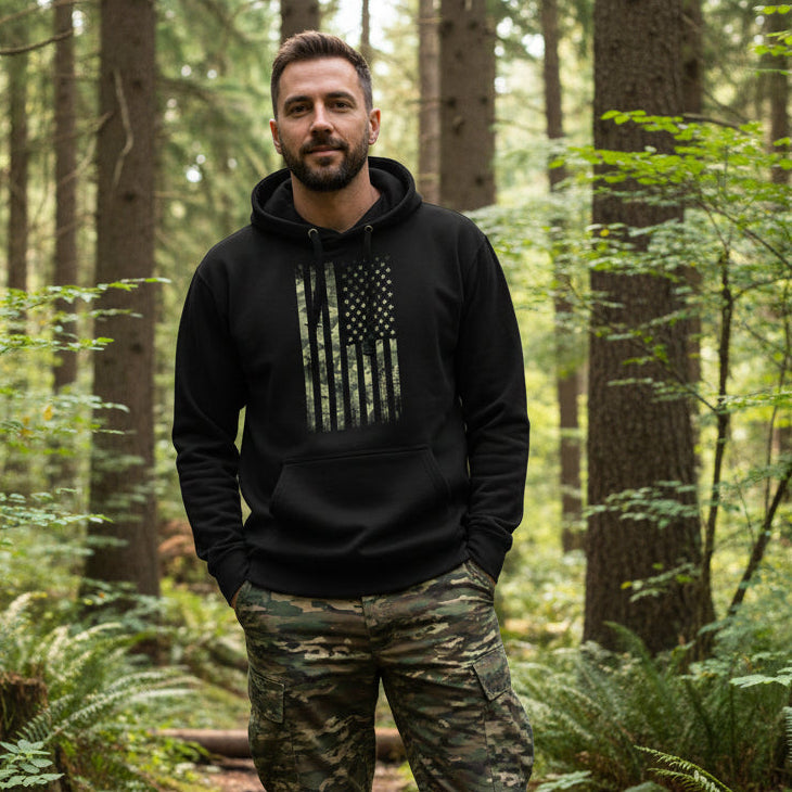Camo Flag Patriotic Men's Hoodie