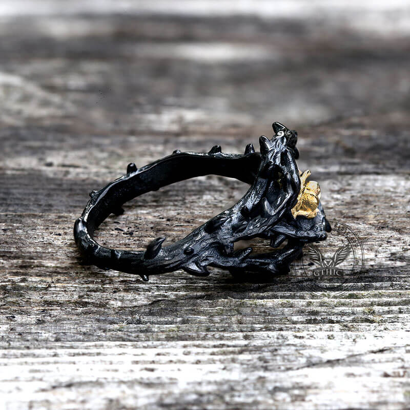 Rose Thorns Stainless Steel Gothic Ring