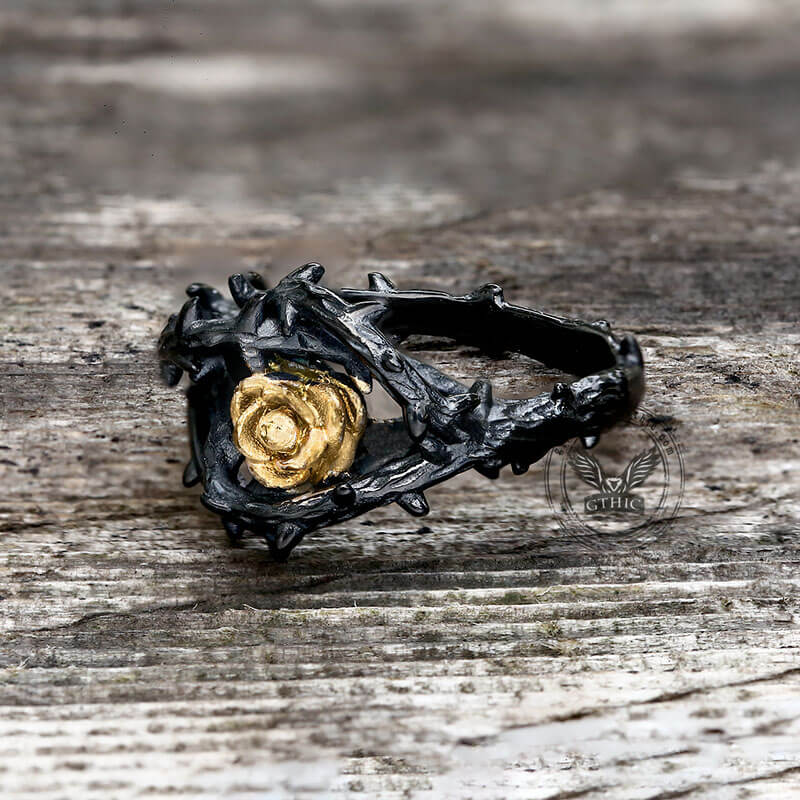 Rose Thorns Stainless Steel Gothic Ring