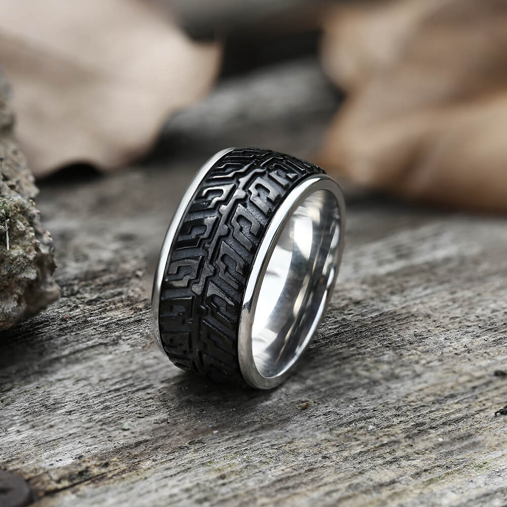 Tire Stainless Steel Biker Spinner Ring