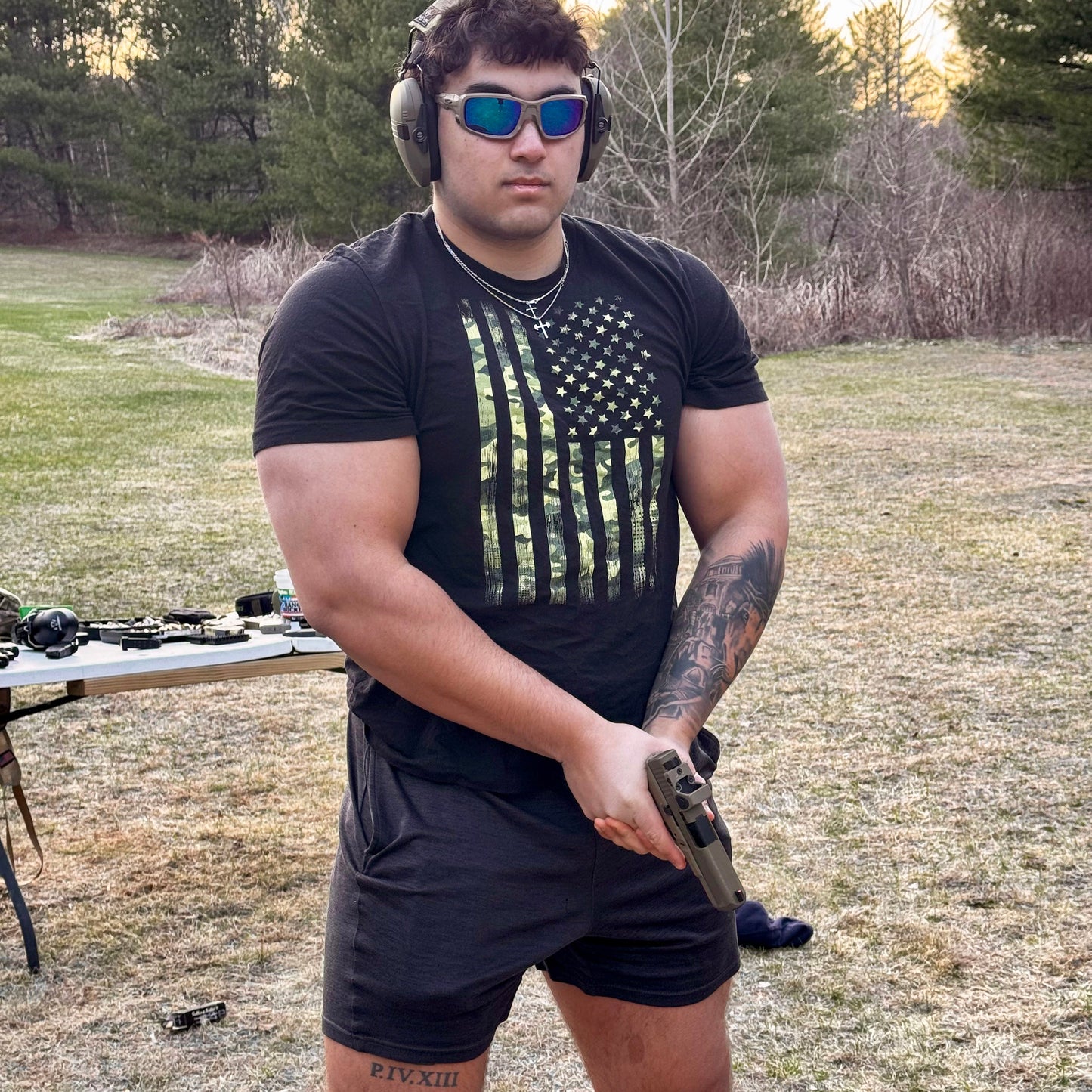 Camo Flag, Men's USA T Shirt