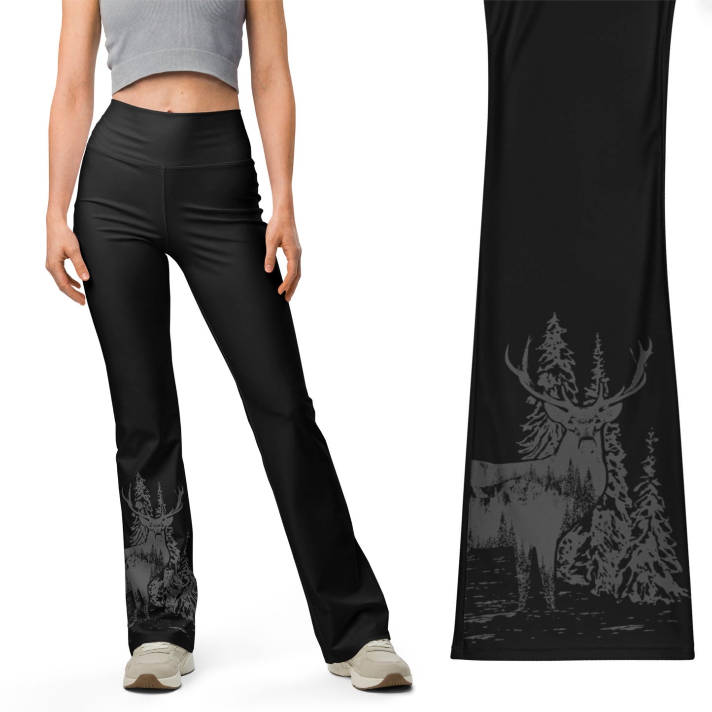 Flared Woodland Leggings, XS-3XL, “Lifting” + Hidden Pocket