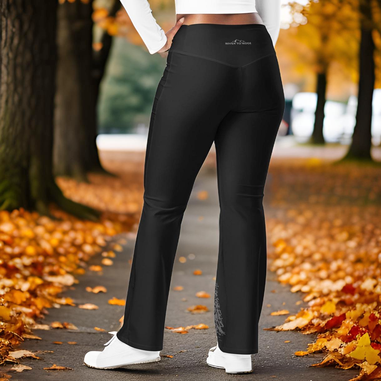 Flared Woodland Leggings, XS-3XL, “Lifting” + Hidden Pocket