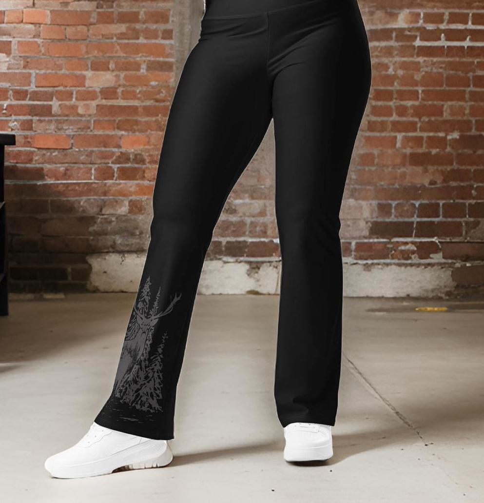 Flared Woodland Leggings, XS-3XL, “Lifting” + Hidden Pocket