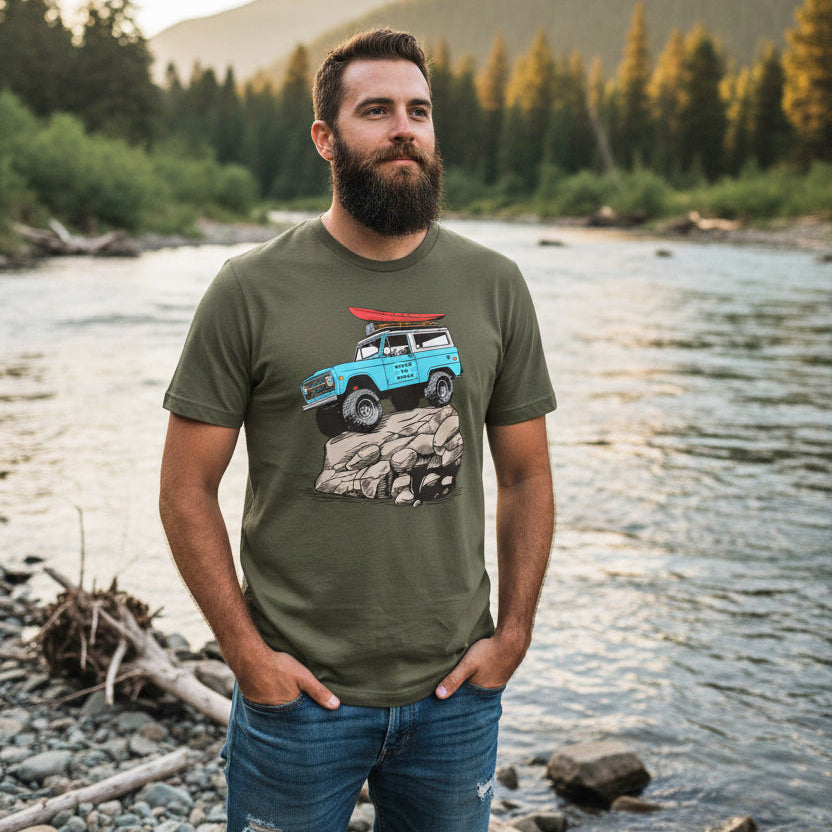 Offroad Classic Men's T Shirt, Army, Asphalt or Grey
