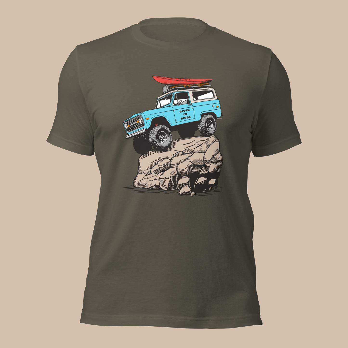 Offroad Classic Men's T Shirt, Army, Asphalt or Grey