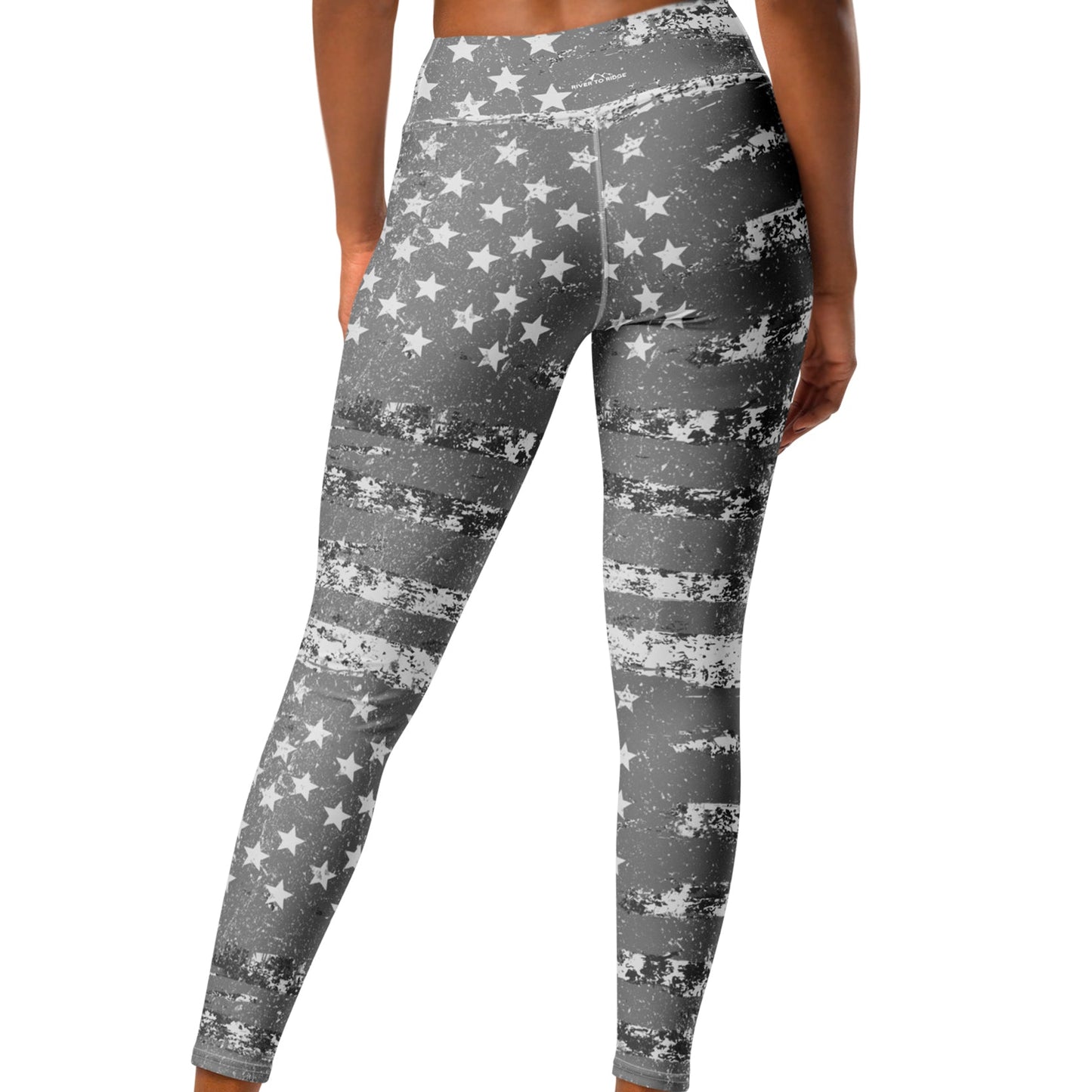 Silver Flag USA High Waist Yoga Leggings, XS- XL