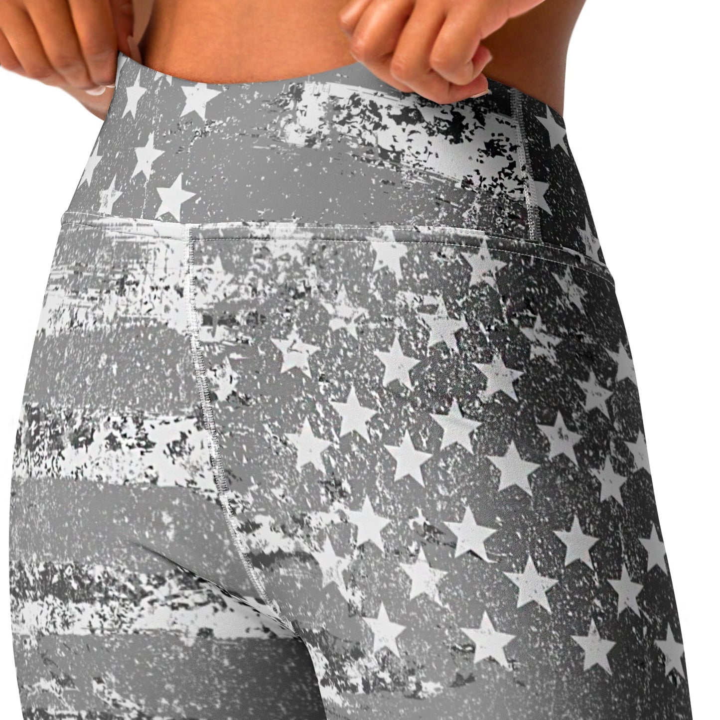 Silver Flag USA High Waist Yoga Leggings, XS- XL