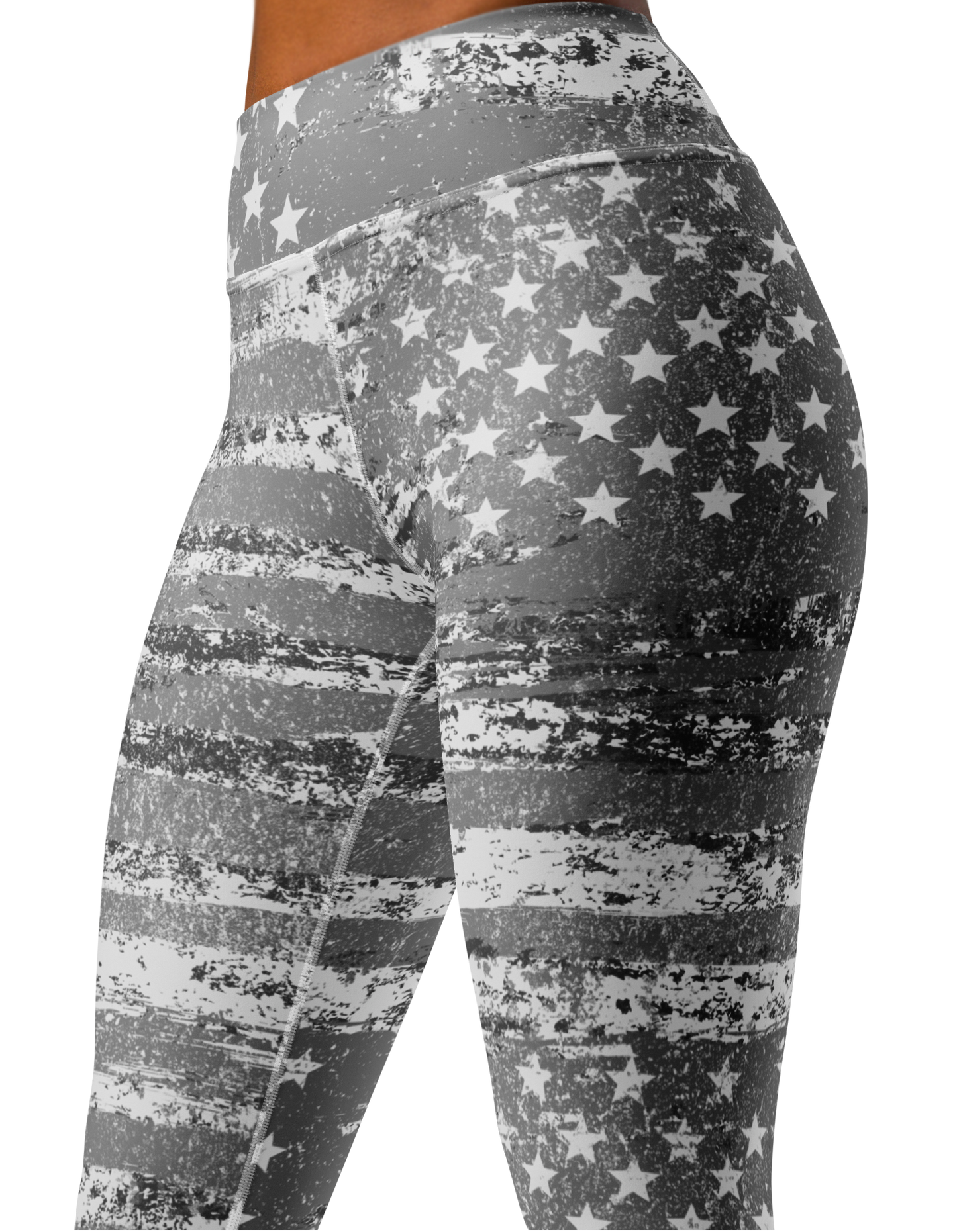 Silver Flag USA High Waist Yoga Leggings, XS- XL
