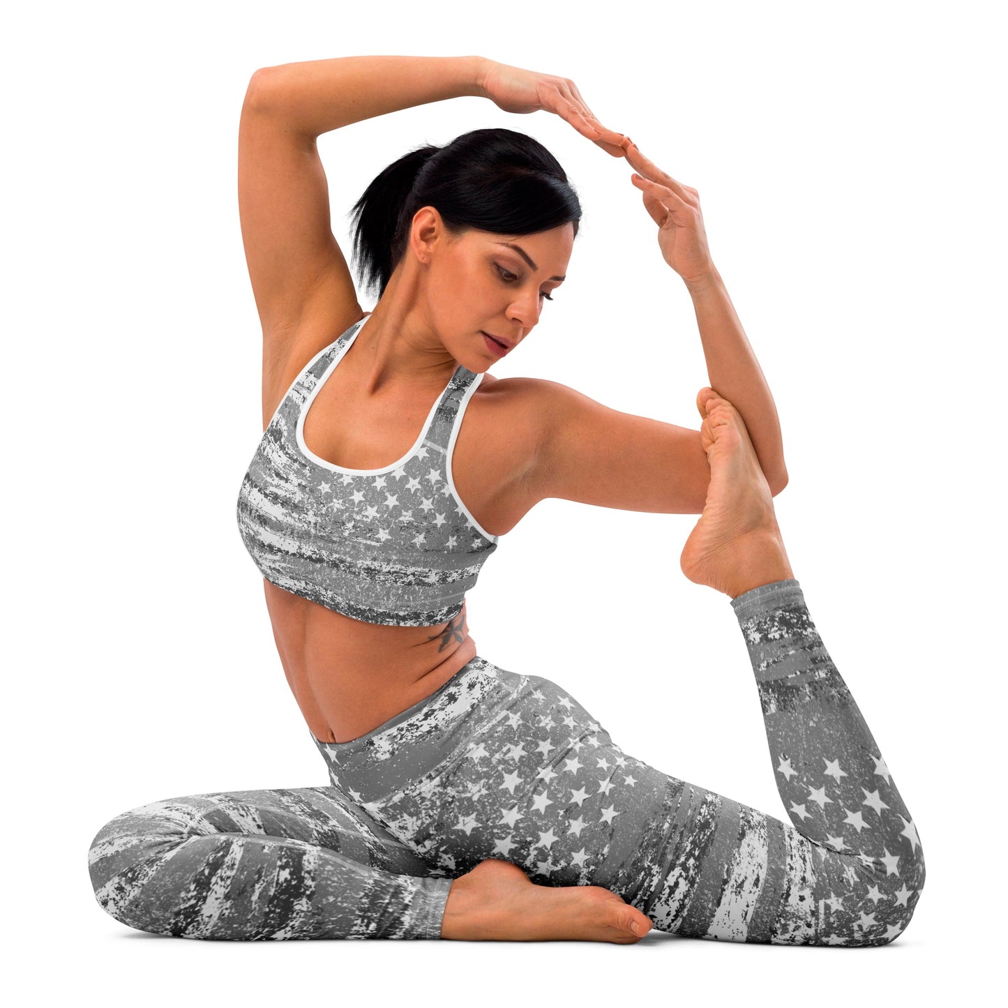 Silver Flag USA High Waist Yoga Leggings, XS- XL