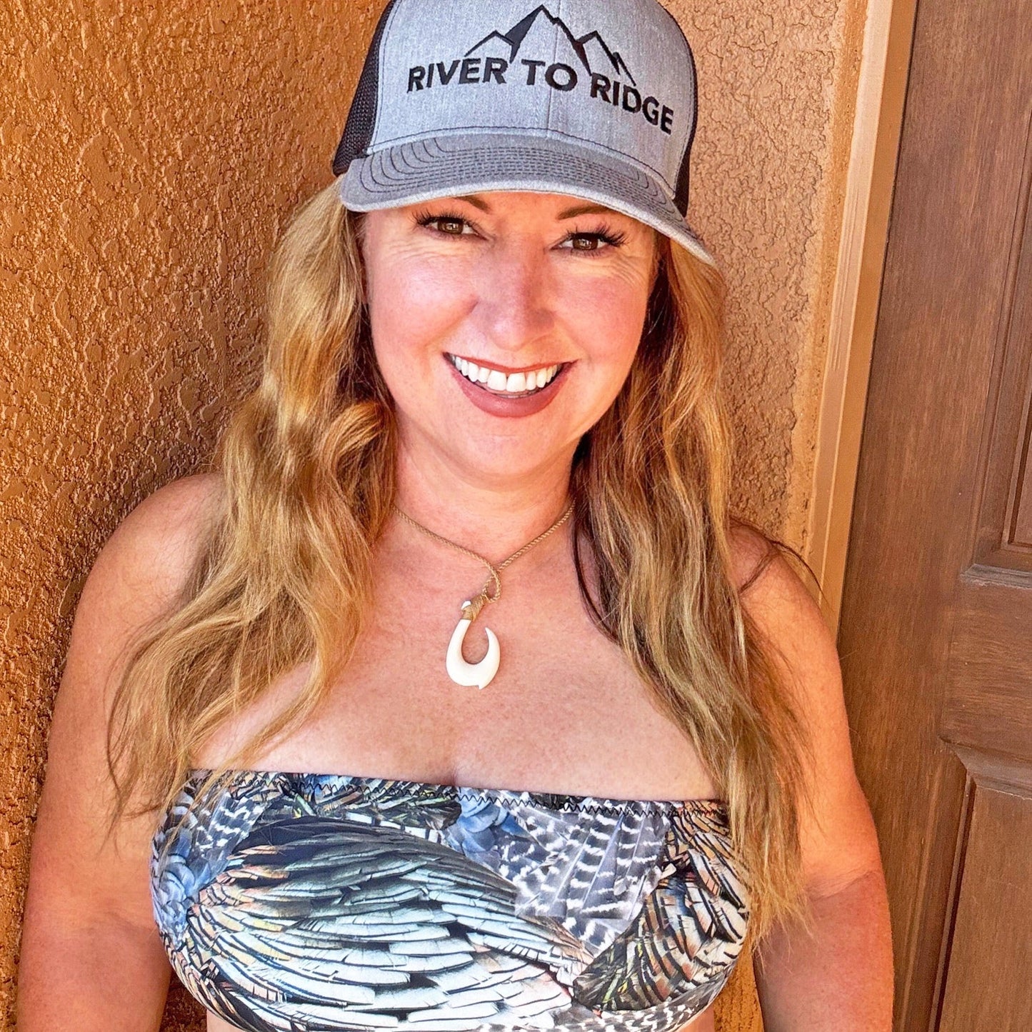 Turkey Feather UPF 50 Bandeau Bikini, FREE Shipping