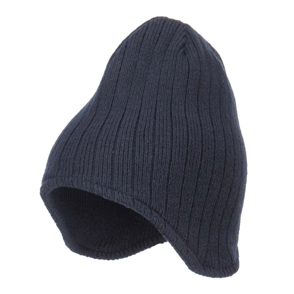 Rib Knit Ear Flap Beanie