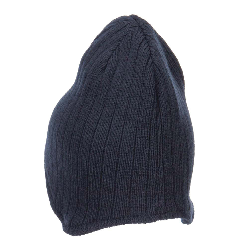 Rib Knit Ear Flap Beanie