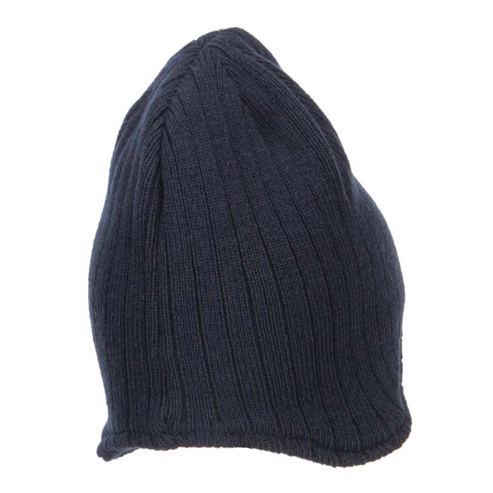 Rib Knit Ear Flap Beanie