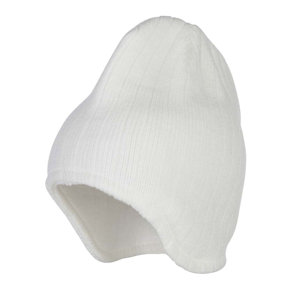 Rib Knit Ear Flap Beanie