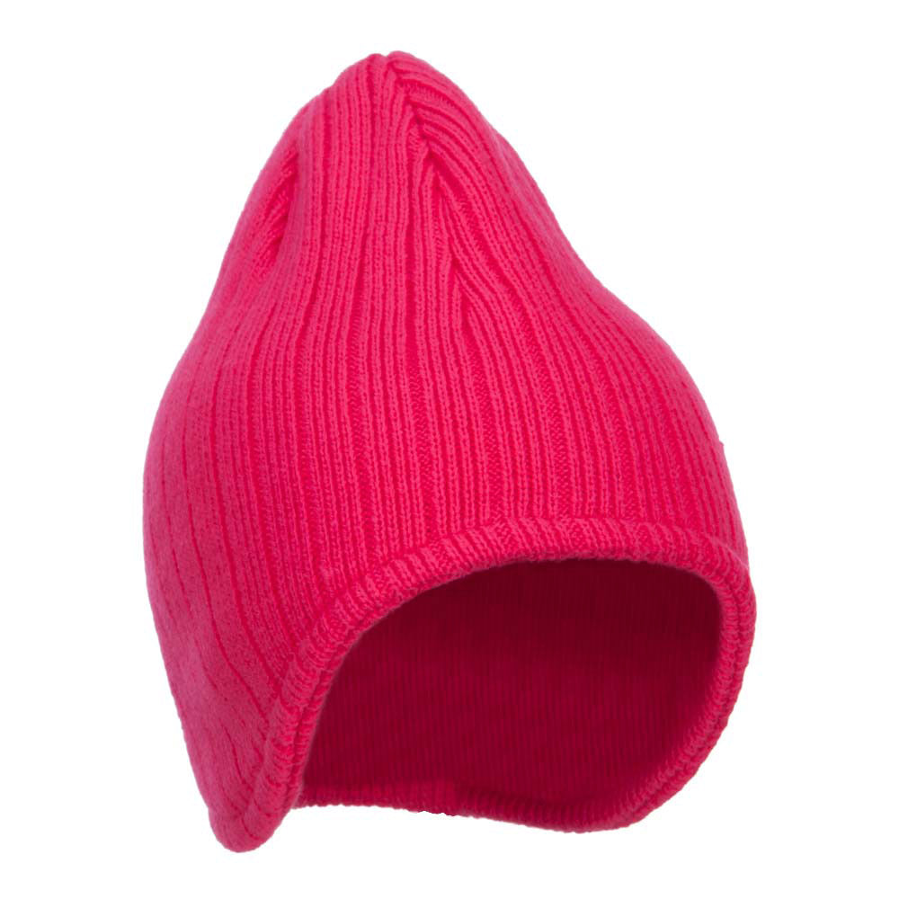 Rib Knit Ear Flap Beanie