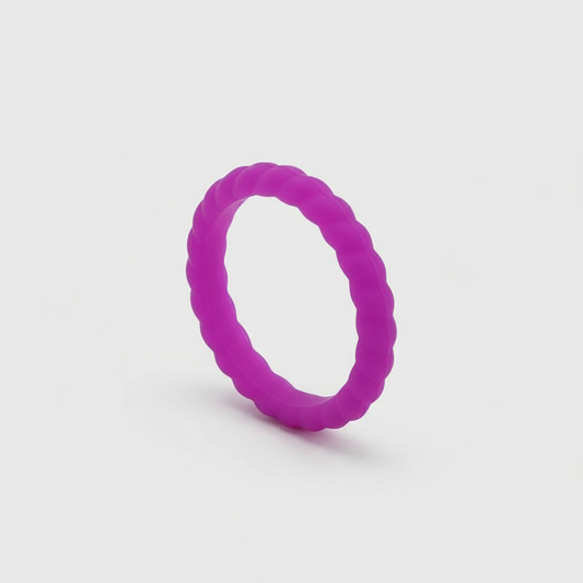 AMETHYST Stackable Twist Silicone Ring for Women Purple Comfort Fit Hypoallergenic by Thorsten - 2mm